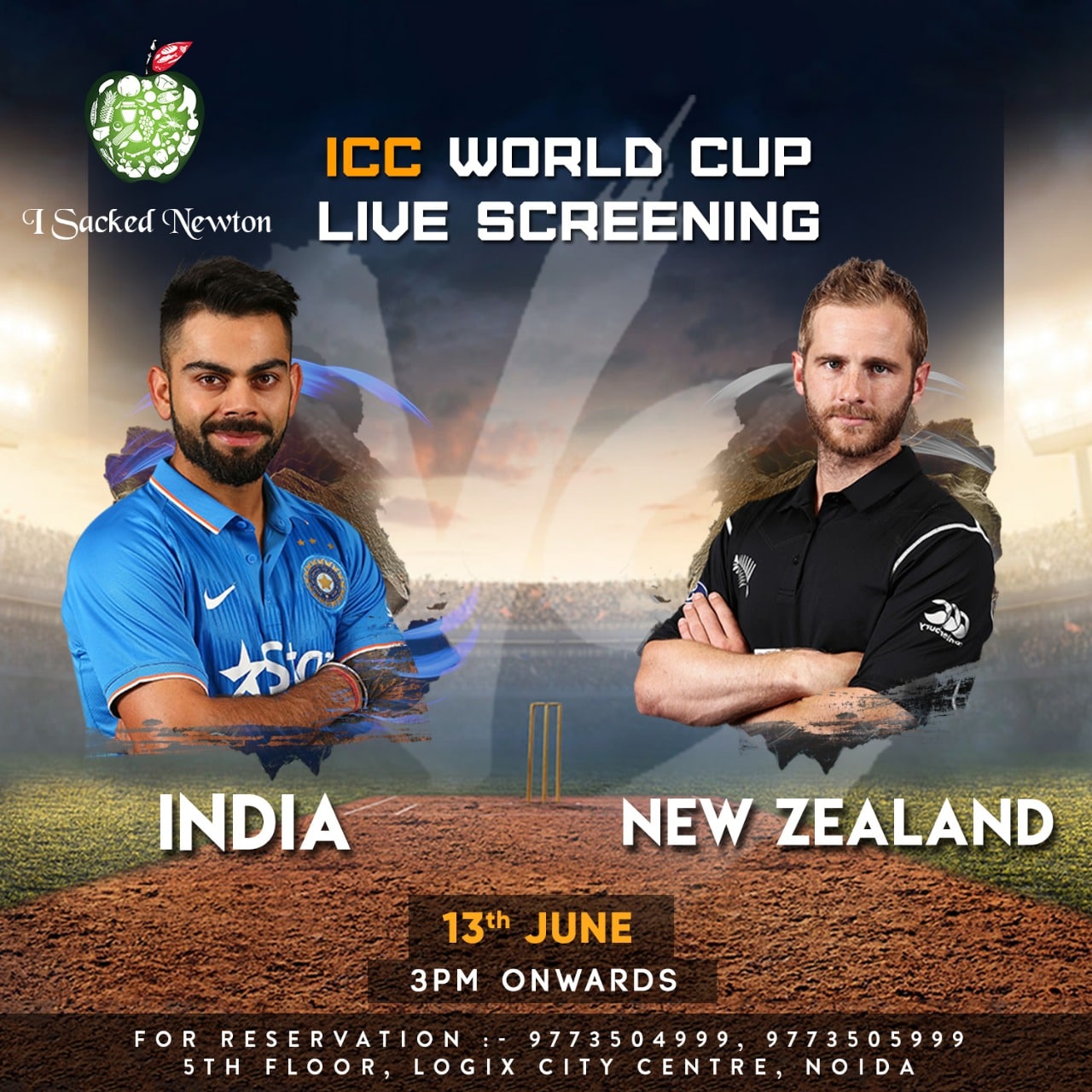 INDIA V/S NEW ZEALAND World Cup Live Sports Screening in Noida
